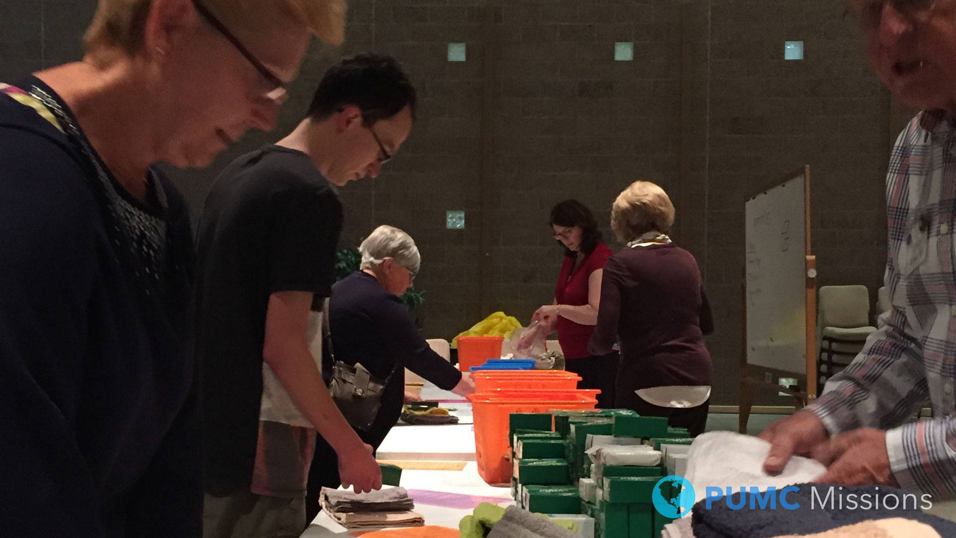 Members of Parker UMC packing UMCOR Relief Kits