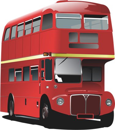 Color illustration of a double decker bus