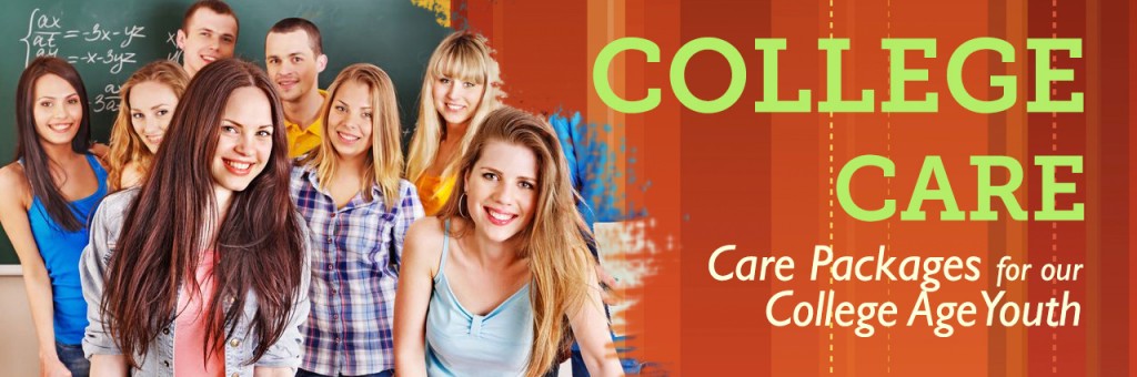 Image of college age students with College care information