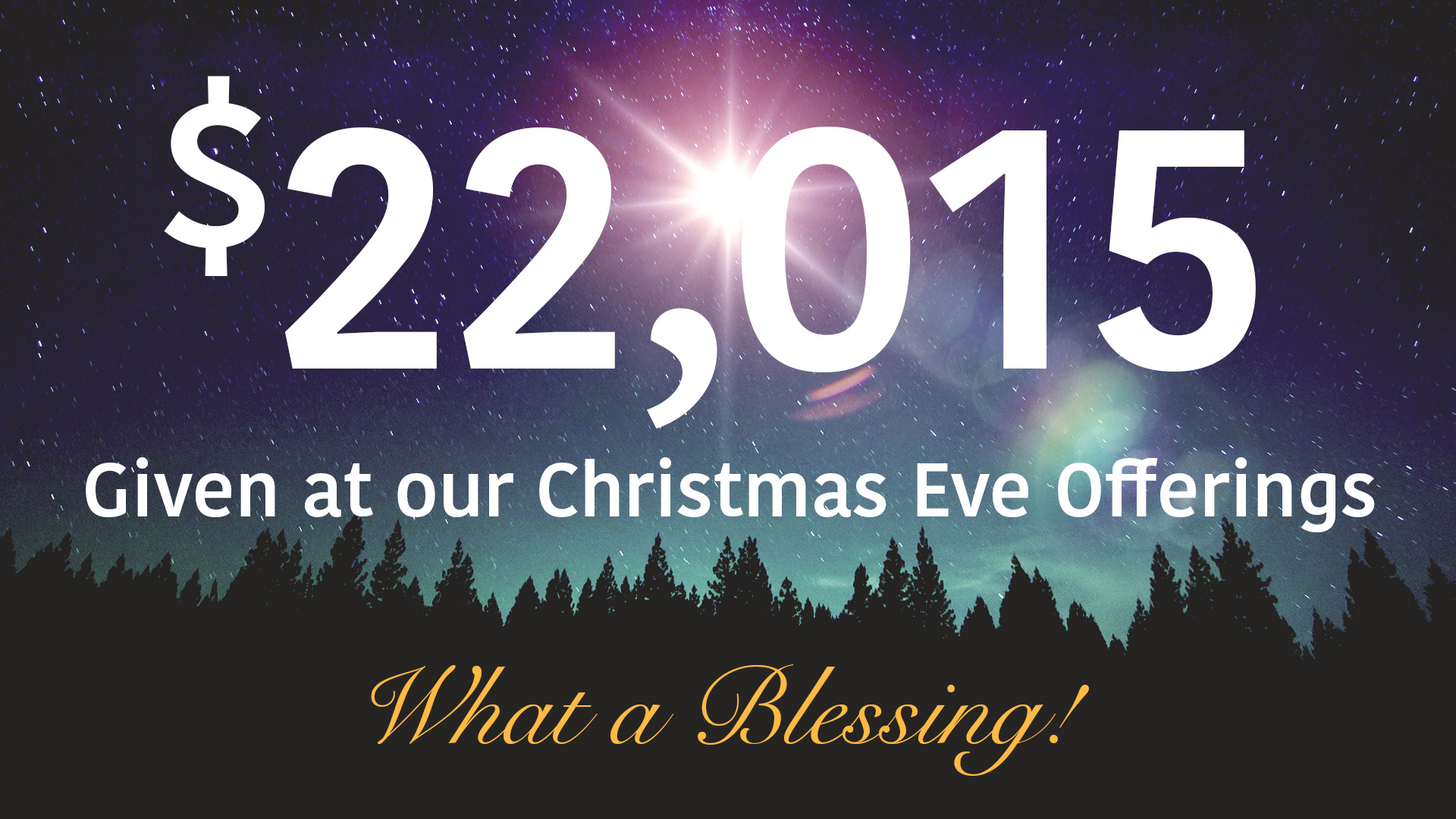 Christmas Eve Offering Total for 2015