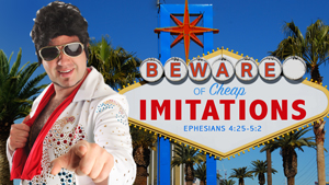 Elvis Impersonator and welcome to Las Vegas sign